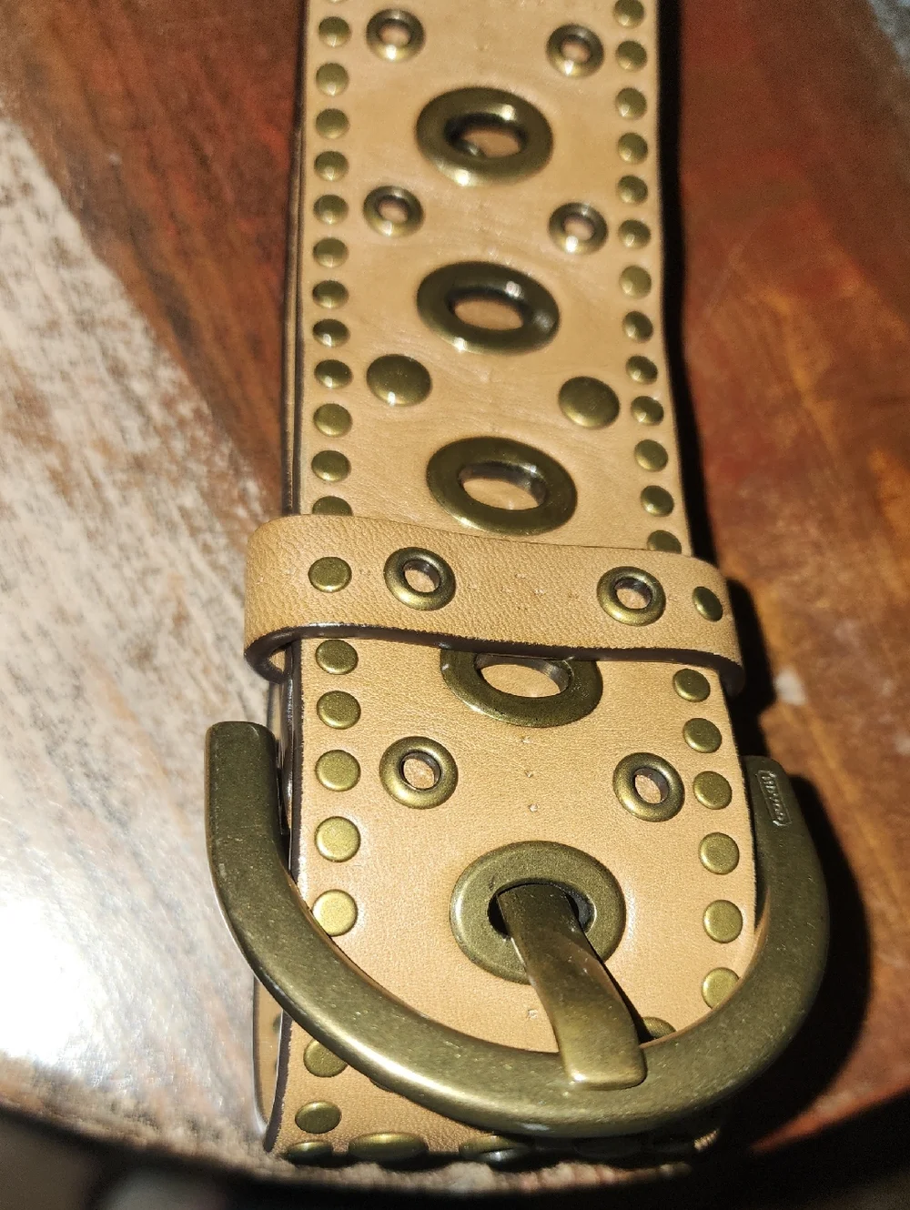 COACH Vintage Studded Tan Leather 2